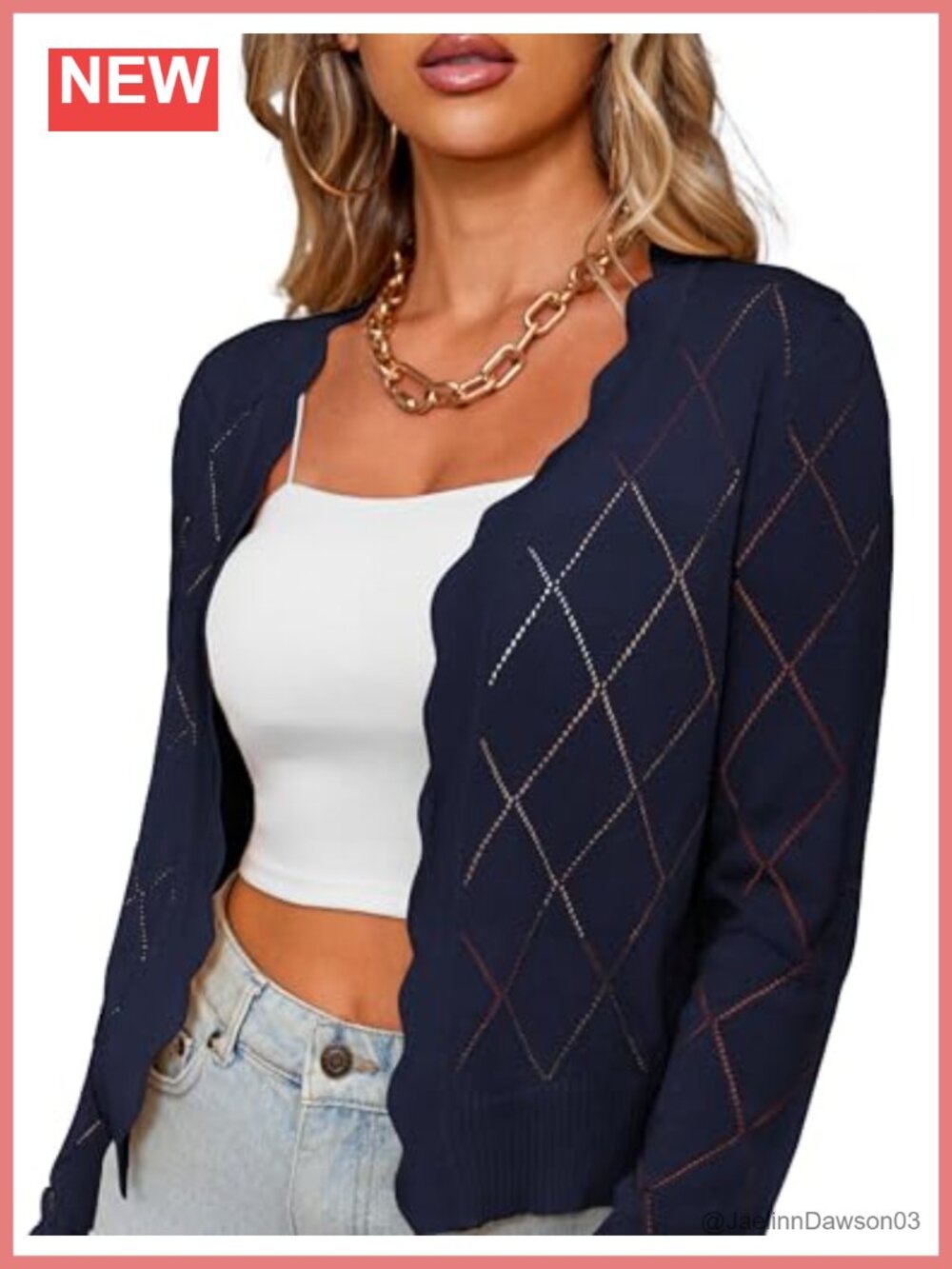 Women's Lightweight Hollow Out Cropped Cardigan Sweater